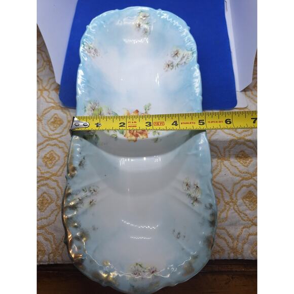 Porcelain Celery Dish Yellow Rose Decor- Bridgerton Style Dish- Antique Decor - Picture 7 of 8